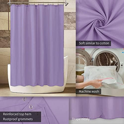 ALYVIA SPRING Waterproof Fabric Shower Curtain Liner Lavender Purple, 72x72