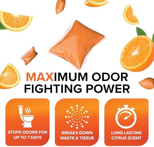Camco TST MAX RV Toilet Treatment Drop-INs - Orange 30-pk - Made in the USA
