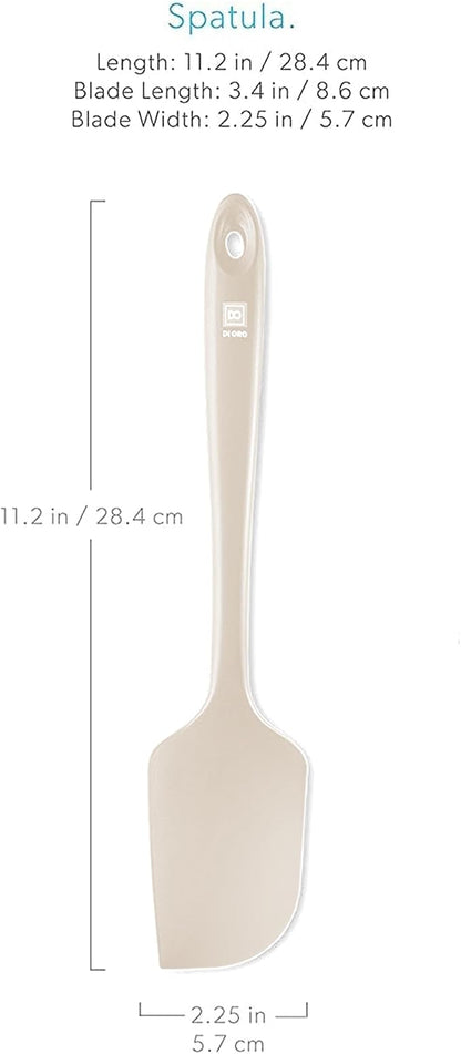 DI ORO Silicone Spatula - 600°F Heat-Resistant Rubber Kitchen Spatula for Baking, Scraping, & Mixing - BPA Free Nonstick Cookware Safe Flexible Utensil for Cooking - Dishwasher Safe (Clay)