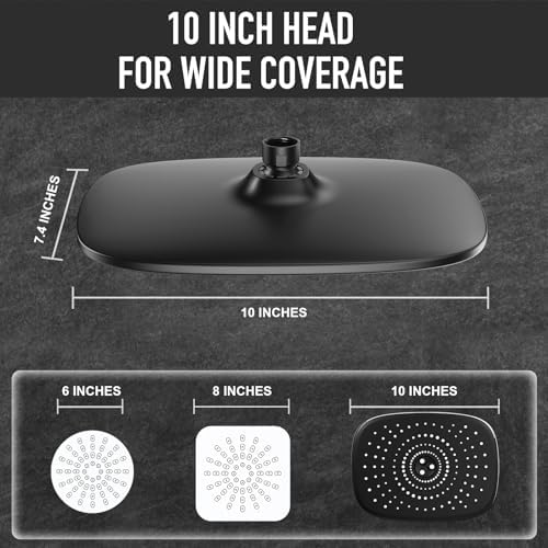 Veken 10“ Rain Shower Head with Handheld,Dual High Pressure Shower Heads