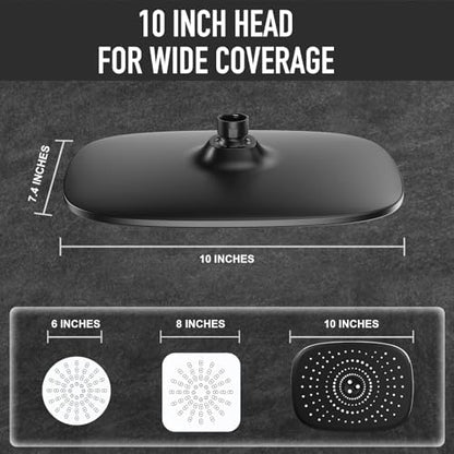Veken 10“ Rain Shower Head with Handheld,Dual High Pressure Shower Heads