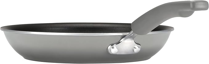 Rachael Ray Cookware Classic Brights Hard Enamel Aluminum Nonstick Cookware Set, 14-Piece, Sea Salt Gray