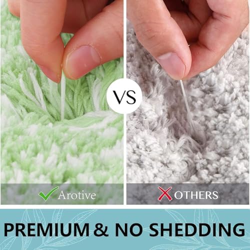 Arotive Microfiber Bathroom Rugs, Shaggy Soft Absorbent Bath Rug, 36x24