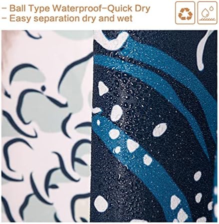 Funny Cat Shower Curtain, Surfer Cat Shower Curtain Battle Blue Ocean Great Wave for Bathroom with 12 Hooks, Polyester Fabric Summer Shower Curtains Set Waterproof Kids Bath ShowerCurtain Decorative