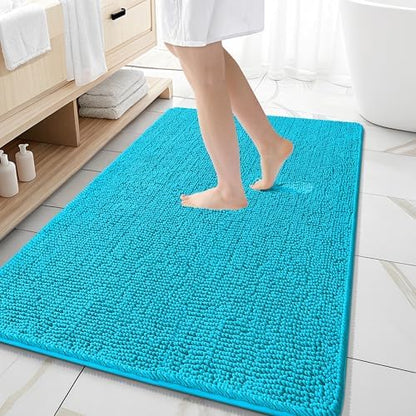 OLANLY Large Bathroom Rugs 59x35, Extra Soft Absorbent Chenille Bath Rugs
