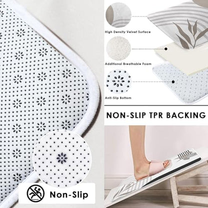 Bathroom Sets with Shower Curtain and Rugs, Boho, 4 Pcs Geometric