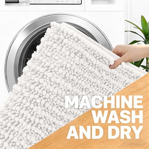 OLANLY Bathroom Rugs 36x24, Thick Soft Absorbent Chenille Bath Rugs