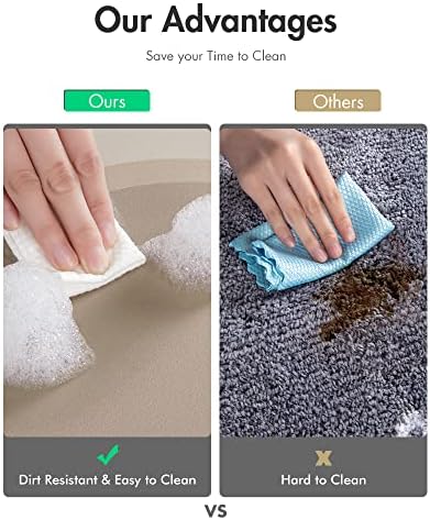 MontVoo Bath Mat Runner - Long Non Slip Absorbent Quick Dry Thin Bath Rug for Bathroom Floor Mat - Rubber Backed - Stain Resistant - Easy Care - Beige 17"x50"