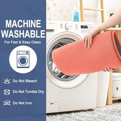 OLANLY Thick Memory Foam Bathroom Rugs 30x20, Absorbent Bath Mat, Coral