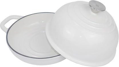 Dutch Oven for Bread Baking Bread Oven for Sourdough Bread Baking, Enameled Cast Iron Dutch Oven Pot with Lid 5 qt Cast Iron Bread Pan, White
