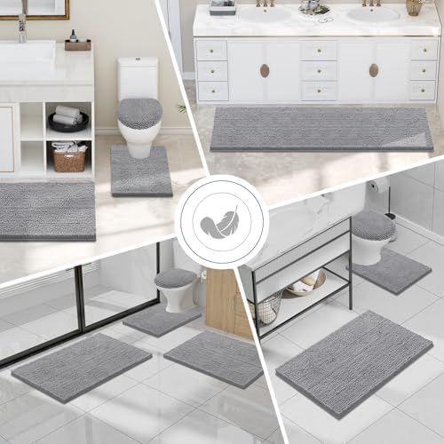 Smiry Bathroom Rugs 120X24, Luxury Chenille Extra Soft Absorbent Bath Mat