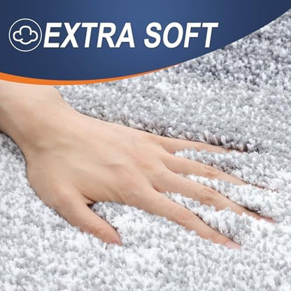 OLANLY Micorfiber Bathroom Rug Set 2 Piece, 47"x20"+24"x16"
