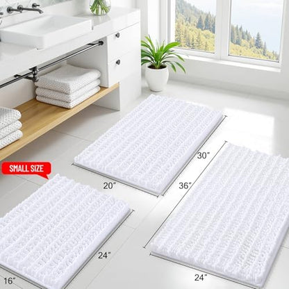 Smiry Bathroom Rugs 48X32, Extra Soft Rubber Backing Chenille Bath Mats