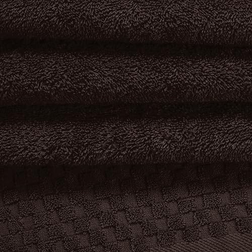 MyOwn Ultra Soft 3 Pack Cotton Towel Set, Contains a Bath Towels 28x55 inch, a Hand Towels 16x24 inch & a Wash Coths 12x12 inch, Ideal Everyday use, Compact & Lightweight - Chocolate Brown
