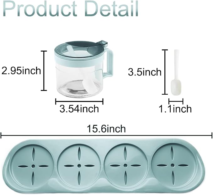 TENTA TENTA KITCHEN Gourmet Seasoning Box with Serving Spoons, Spice Jar Set Condiment Cruet Bottle, Kitchen Supplies,Nice Design for Kitchen (glass)