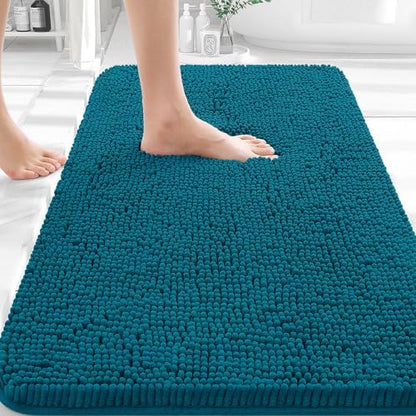 OLANLY Small Bathroom Rugs 30x18, Extra Soft Absorbent Chenille Bath Rugs