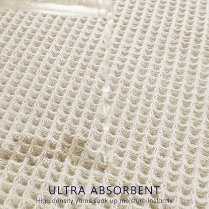 SUBRTEX Waffle Braided Bath Mat, 24" x 36" Soft Waffle Bath Rugs, Absorbent Non Slip Bathrooom Mats, Machine Washable Area Rug for Bathroom, Quick Dry, White
