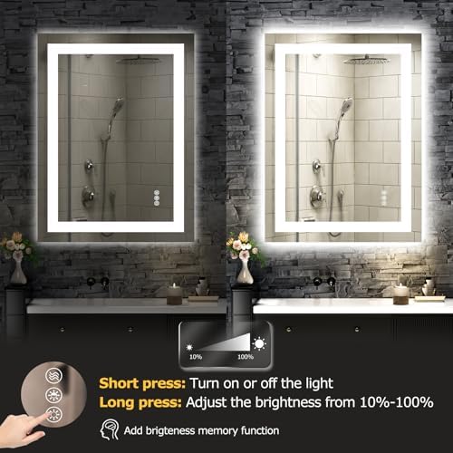 Hivone 24"X32" LED Bathroom Mirror with Lights, UL Listed