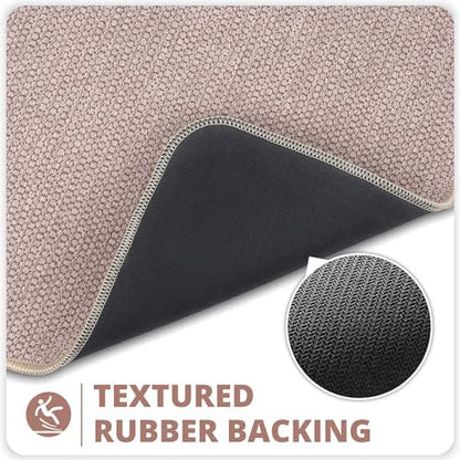 Bosap Bath Mat,Ultra Thin Bathroom Runner Rugs,Large Bath Mats for Bathroom,Quick Dry,Non-Slip,Machine Washable,Low Pile,Bath Rug,Shower Outside,Sink,Home Decor Accessories.Beige,3'x4'(36x48inch)
