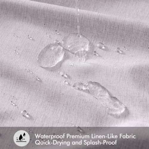 ANRODUO Lavender Linen Textured Fabric Shower Curtain Set - W72xL72