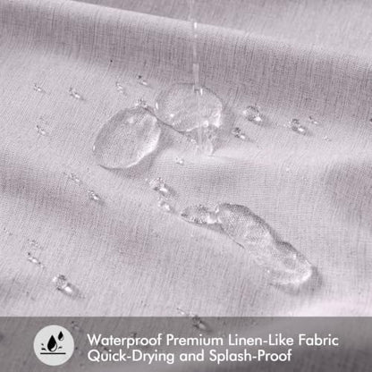 ANRODUO Lavender Linen Textured Fabric Shower Curtain Set - W72xL72