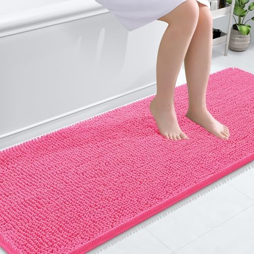 OLANLY Bathroom Runner Rugs 70x24, Extra Soft Absorbent Chenille Bath Rugs