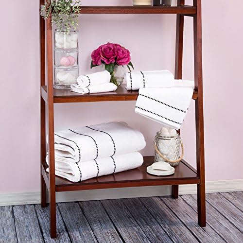 Lavish Home Bathroom Towels Set, Bathroom Accessories, White, Set of 6