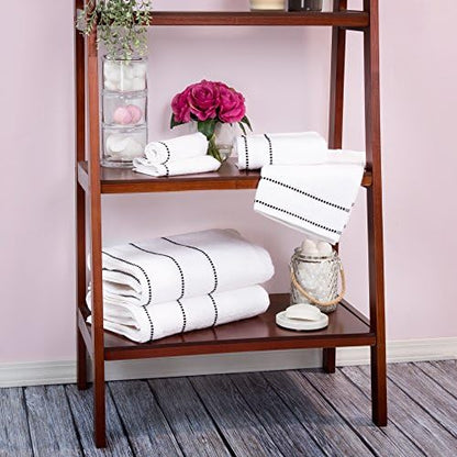 Lavish Home Bathroom Towels Set, Bathroom Accessories, White, Set of 6