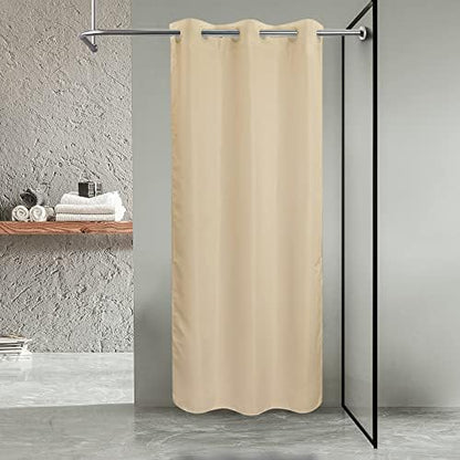 River Dream No Hook Stall Shower Curtain or Liner Microfiber Beige, 36x74