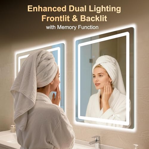 LED Bathroom Mirror, 24"x32" Bathroom Vanity Mirror with Lights