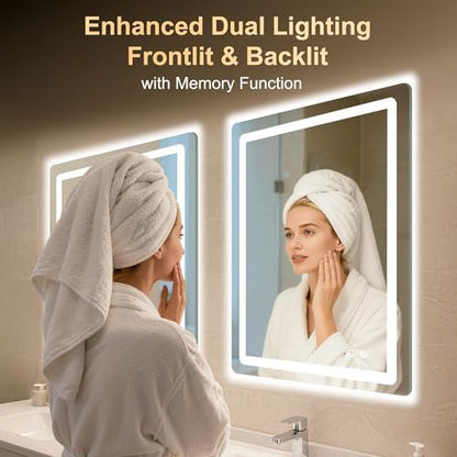 LED Bathroom Mirror, 24"x32" Bathroom Vanity Mirror with Lights