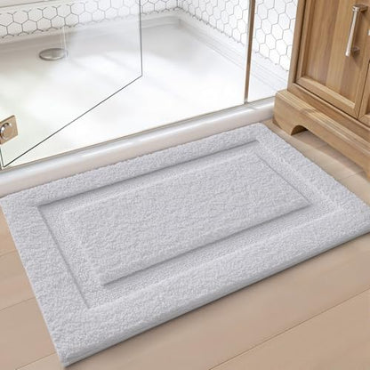 LUMI Ultra Soft Bathroom Rugs Absorbent, Non Slip Bath Mat 24x36, White
