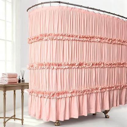 Homechoice Decor Extra Wide Shower Curtain 108"W x 72"L with 18 Buttonholes
