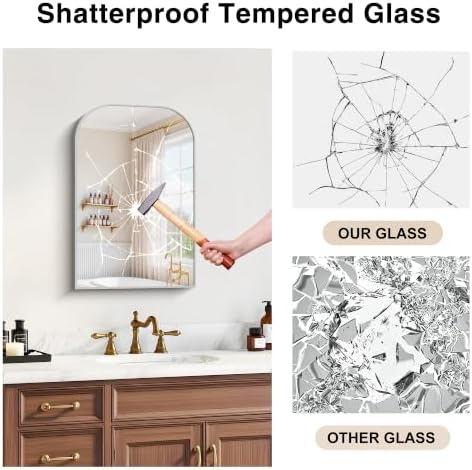 YIROMAN Bathroom Mirrors for Over Sink,16"x24" Silver Vanity Mirror