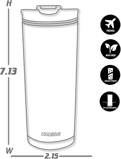 Travel Coffee Mug - 16 Oz. Stainless Steel Insulated Coffee Mug, Leak Proof Tumbler w/Dishwasher Safe Lid, Double Wall Travel Coffee Cup, Reusable Insulated Tumbler for Hot & Cold Beverages