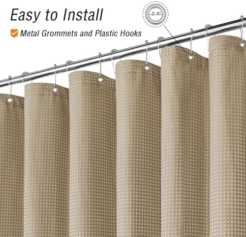 Gibelle Small Stall Beige Fabric Shower Curtain, 36 x 72