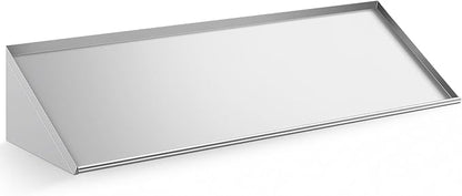 63" x 22.5" Stainless Steel Wall Mounted Dish Drying Slanted Rack with Drain Outlet for Peg Dish Rack Commercial Shelves Metal Shelving for Kitchen Bar Restaurant