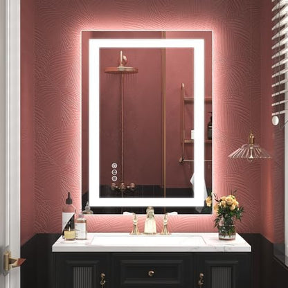 20x28 Inch LED Lighted Bathroom Mirror for Vanity