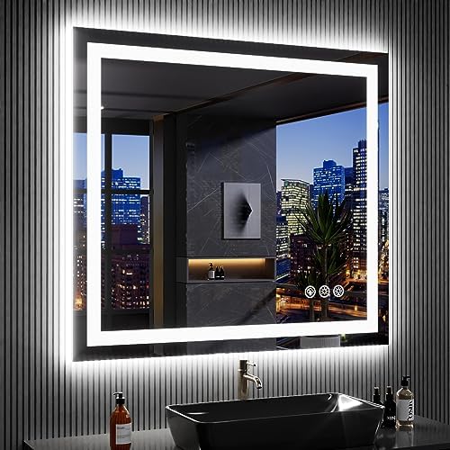 LOAAO 40"X36" RGB LED Bathroom Mirror with Lights, UL Listed