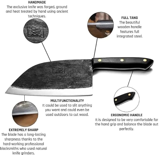COOLINA Promaja, Altomino Chef, Gator, Shark Knives Set - Professional High-Carbon Stainless Steel Kitchen Knives - Effortless, Outdoor, Versatile, and Powerful Knife for Meat and Bone Cutting