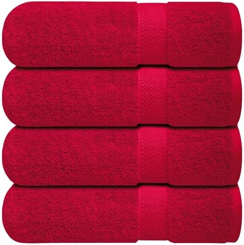 Infinitee Xclusives 100% Ring-Spun Cotton Bath Towels for Bathroom - Pack 4