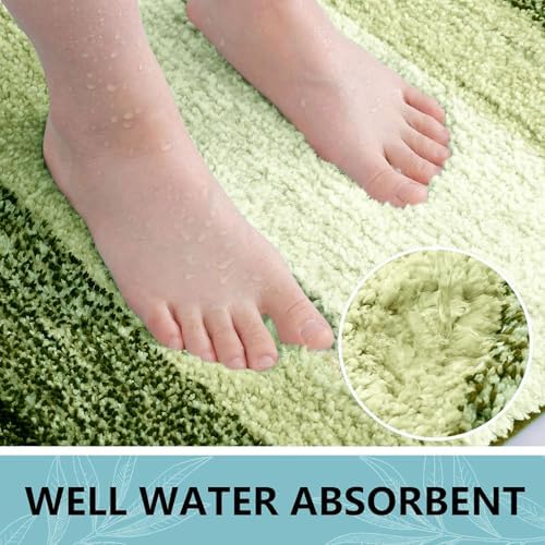 Arotive Microfiber Bathroom Rugs, Shaggy Soft Absorbent Bath Rug, 24x16