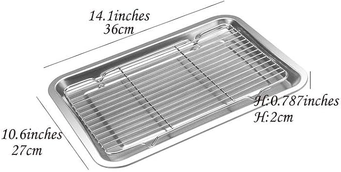 Non Stick Roaster Pan Turkey Roasting Pan with Rack Broiler Pan for Hams Chickens 14.1"* 10.6"*0.78"