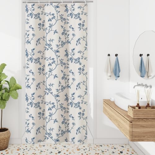 MitoVilla Small Stall Cotton Floral Shower Curtain for Bathroom,36 x 72