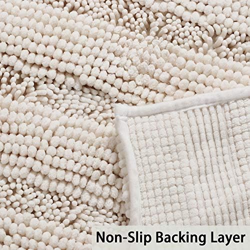 Turquoize Bathroom Runner Rug 17"x47", Soft Absorbent Chenille Bath Rug