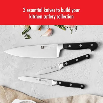 ZWILLING Professional S 3-Piece Razor-Sharp German Starter Knife Set, Made in Company-Owned German Factory with Special Formula Steel perfected for almost 300 Years, Dishwasher Safe