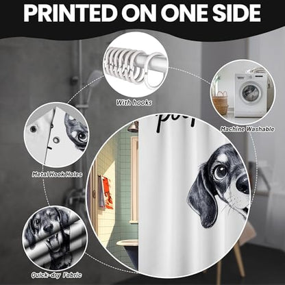 Extra Tall Shower Curtain XL are You Pooping Dog, 70 x 84 Inchs