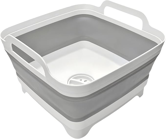 Foldable Sink Vegetable Fruit Bowl Dish Washing Storage Basin Basket, Portable Space-Saving for Kitchen, RV, Campers, and Travel Trailers