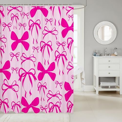 jejeloiu Cute Bowknot Shower Curtain 72"x72" Bathroom