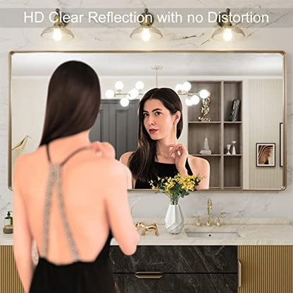 LOAAO 72"X36" Gold Bathroom Mirror